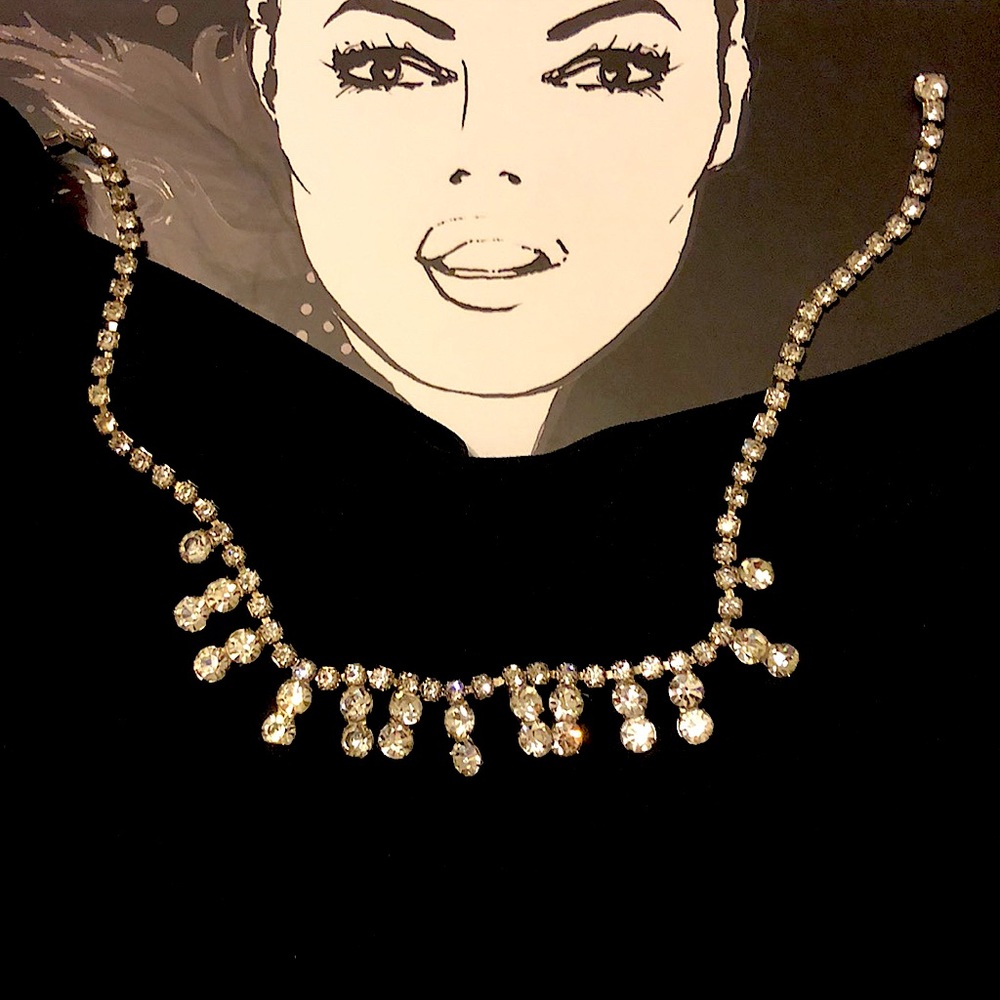 Vintage 15” Rhinestone Necklace